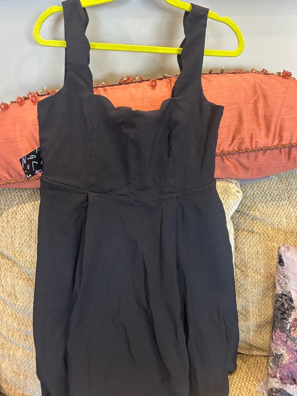 Nasty Gal Black Strapless Beaded Trim Dress